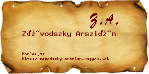 Závodszky Arszlán névjegykártya
